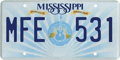 MS license plate MFE531