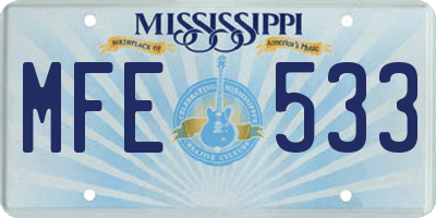 MS license plate MFE533
