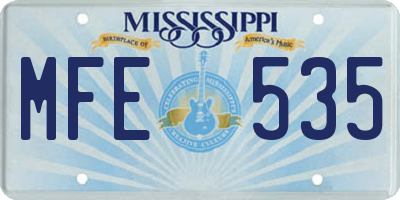 MS license plate MFE535