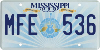 MS license plate MFE536