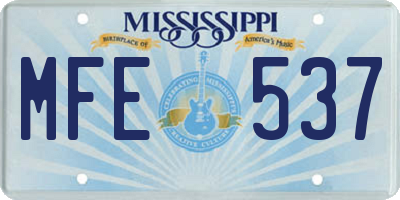 MS license plate MFE537