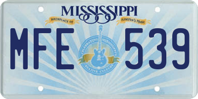 MS license plate MFE539