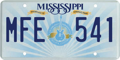 MS license plate MFE541