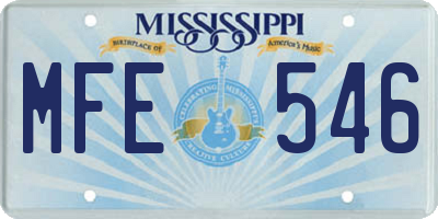 MS license plate MFE546