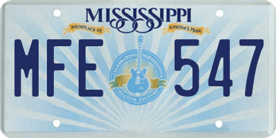 MS license plate MFE547