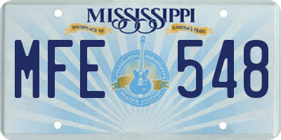 MS license plate MFE548