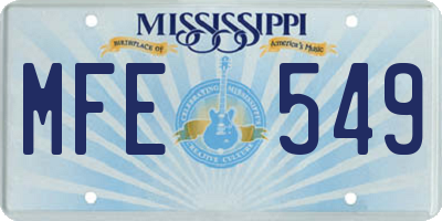 MS license plate MFE549