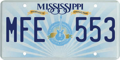 MS license plate MFE553