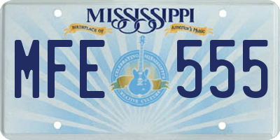 MS license plate MFE555