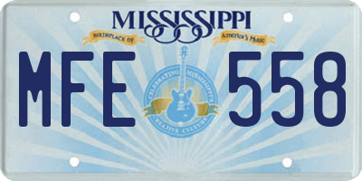 MS license plate MFE558