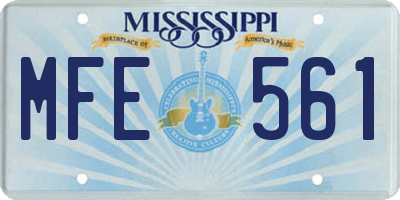 MS license plate MFE561