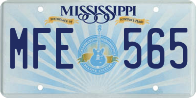 MS license plate MFE565