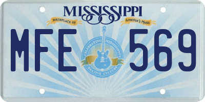 MS license plate MFE569