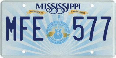 MS license plate MFE577