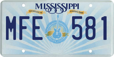 MS license plate MFE581