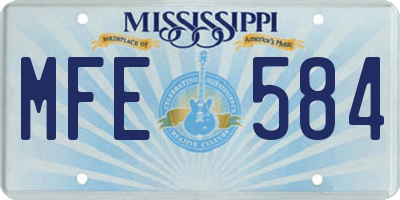 MS license plate MFE584