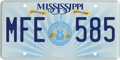 MS license plate MFE585