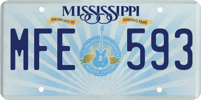 MS license plate MFE593