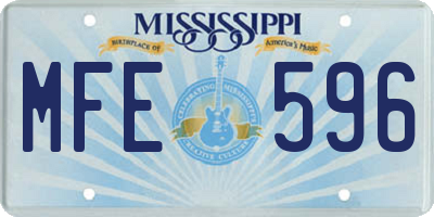 MS license plate MFE596