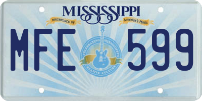 MS license plate MFE599