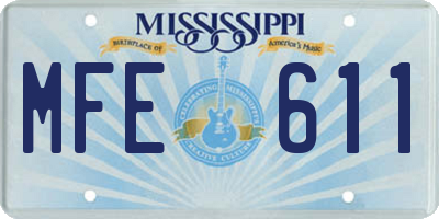 MS license plate MFE611