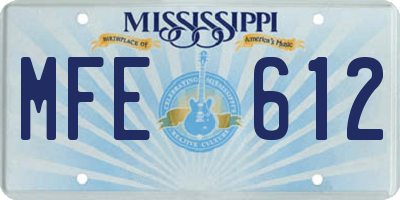 MS license plate MFE612