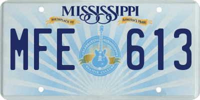 MS license plate MFE613