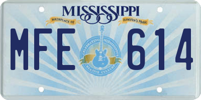 MS license plate MFE614