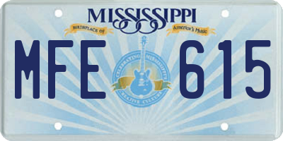 MS license plate MFE615