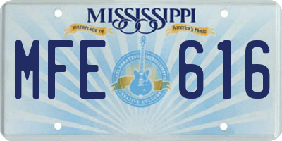 MS license plate MFE616