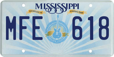 MS license plate MFE618