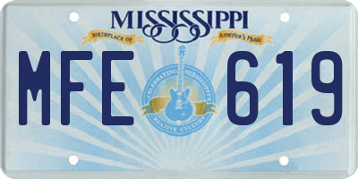 MS license plate MFE619
