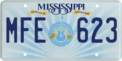 MS license plate MFE623