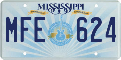 MS license plate MFE624