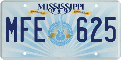 MS license plate MFE625