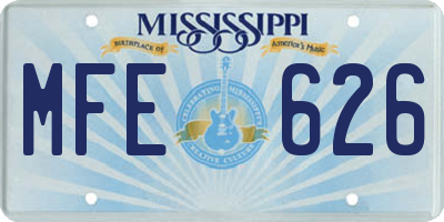 MS license plate MFE626