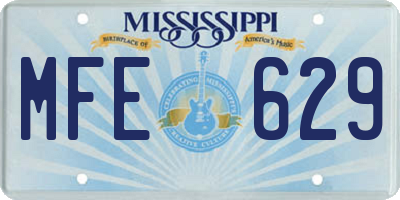 MS license plate MFE629