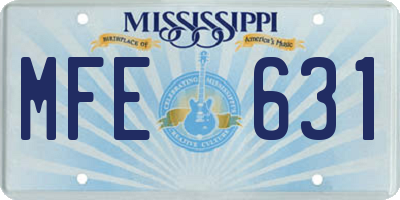MS license plate MFE631