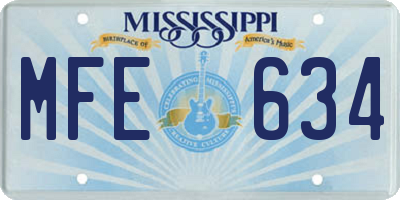 MS license plate MFE634