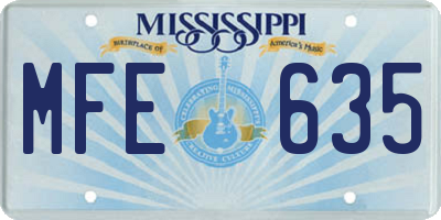 MS license plate MFE635