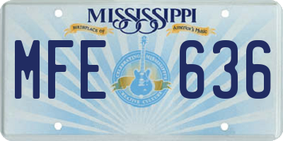 MS license plate MFE636
