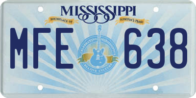 MS license plate MFE638