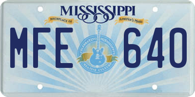 MS license plate MFE640