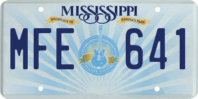 MS license plate MFE641