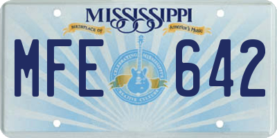 MS license plate MFE642
