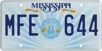 MS license plate MFE644