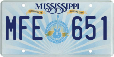 MS license plate MFE651