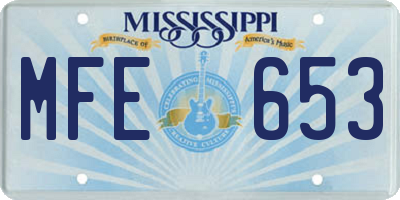 MS license plate MFE653