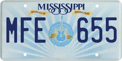 MS license plate MFE655