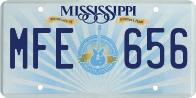MS license plate MFE656